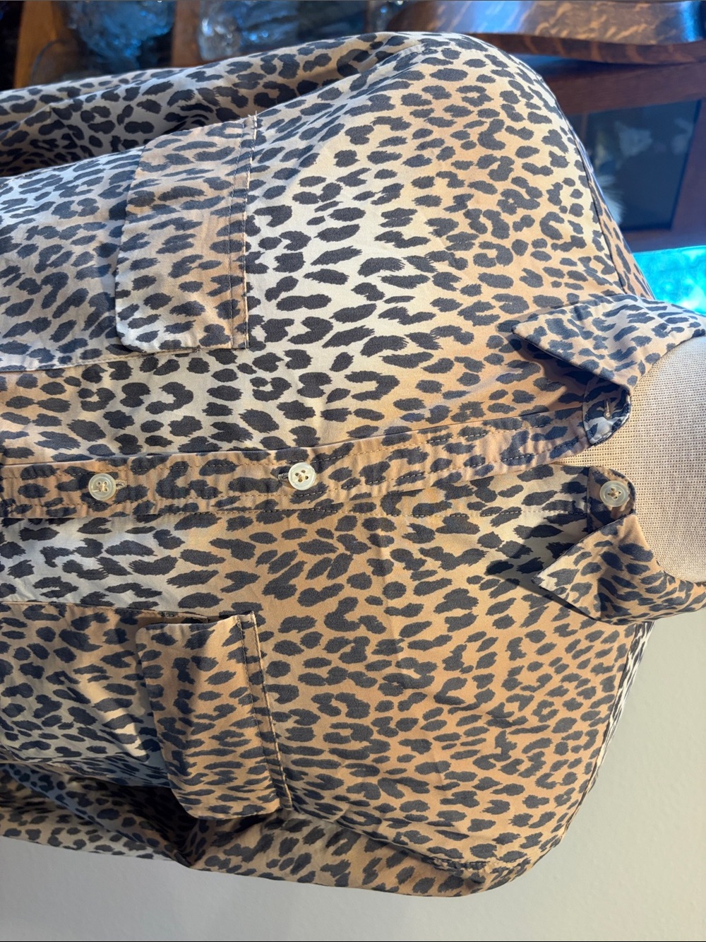 Chico's Leopard Print Button-Front Blouse XL - Picture 2 of 6